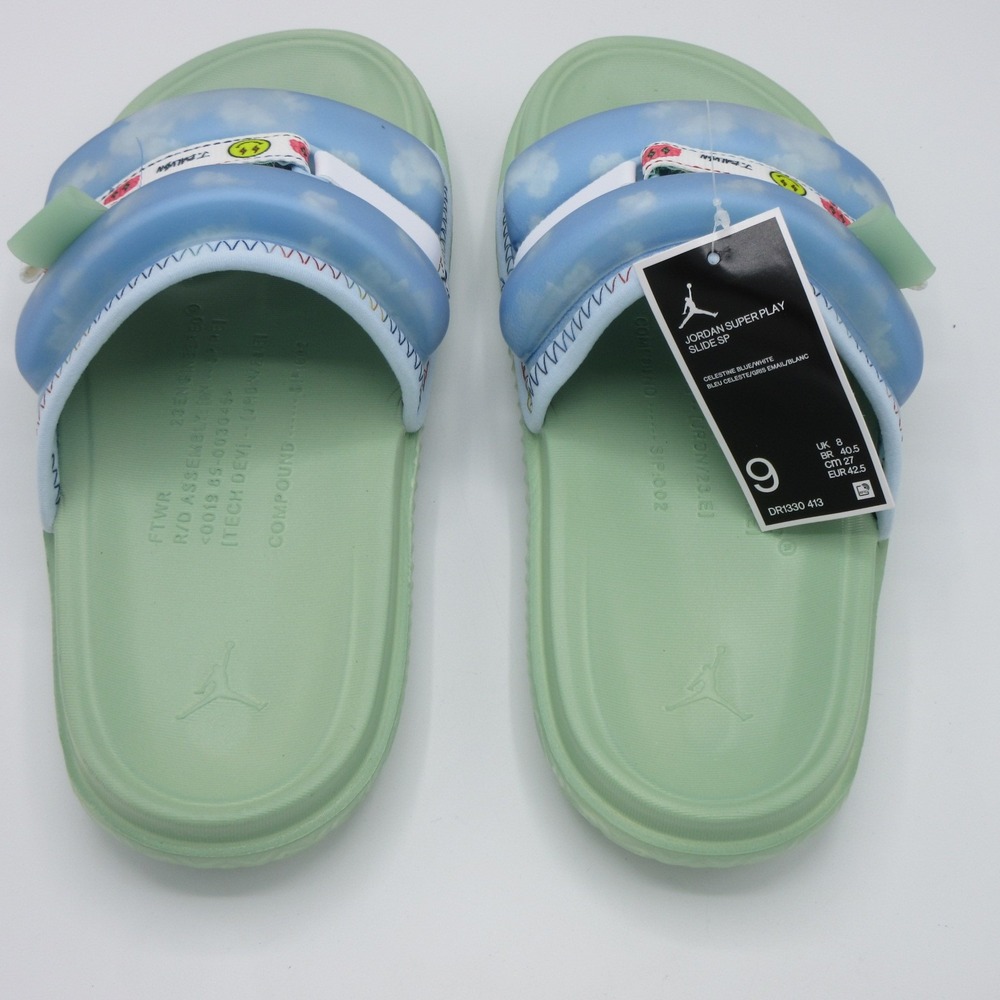Jordan Men's Size 9 Super Play Slide SP x J Balvin Celestine Blue  DR1330-413 - Picture 2 of 10